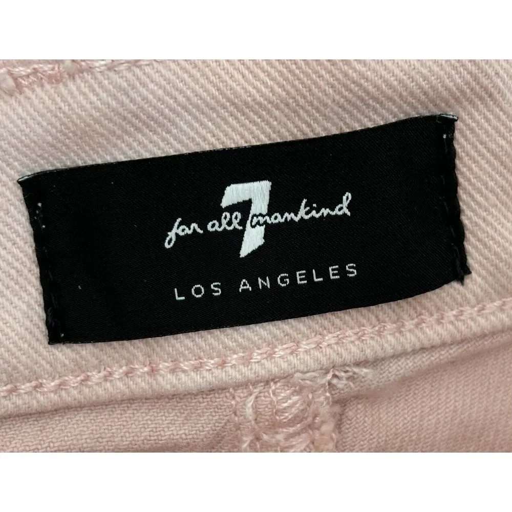 7 For All Mankind Monroe Cut Off Shorts Womens Size 30 Pink Tie Dye‎ High Rise